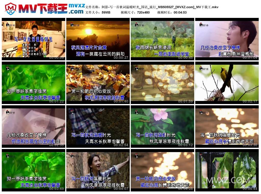 阿影-写一首秋词温暖时光_国语_流行_MB505527